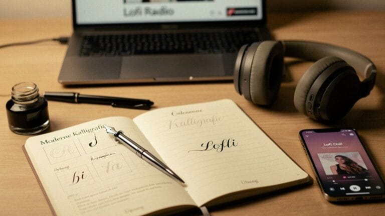Kalligraphie üben mit Lofi – Konzentration und Kreativität perfekt kombiniert